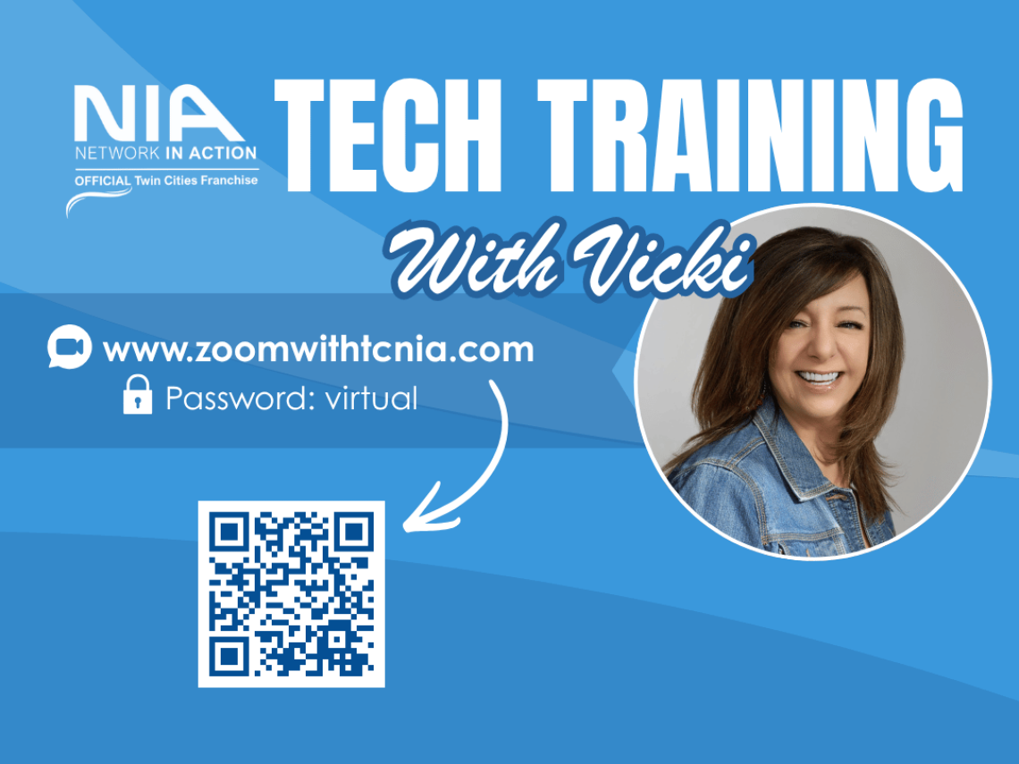 NIA Tech Training with Vicki - This is For You! Oct. 6th 11a to 12p Register Here:
