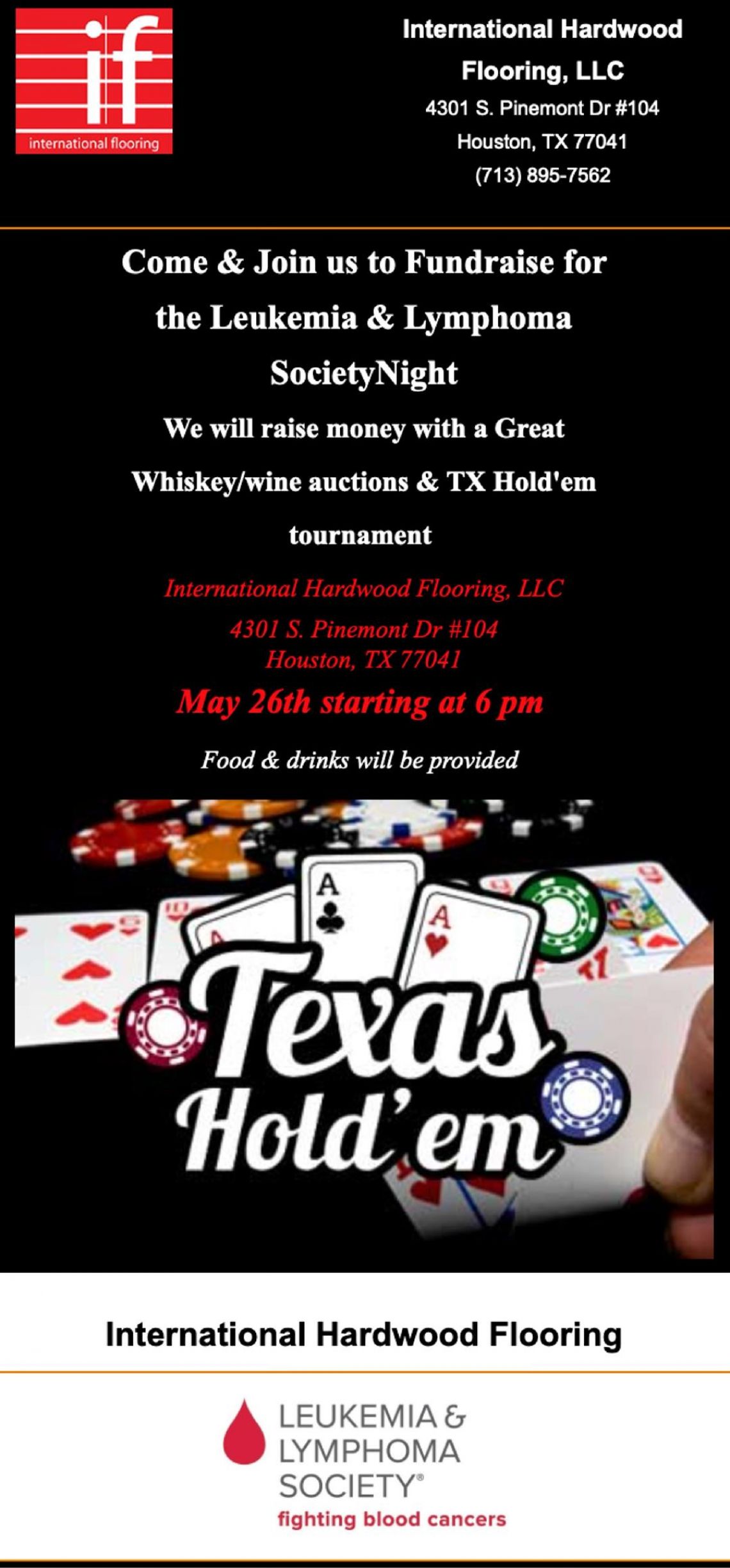 Whiskey/Wine Auctions and Texas Hold Them Fundraising Event - entertainment by the 