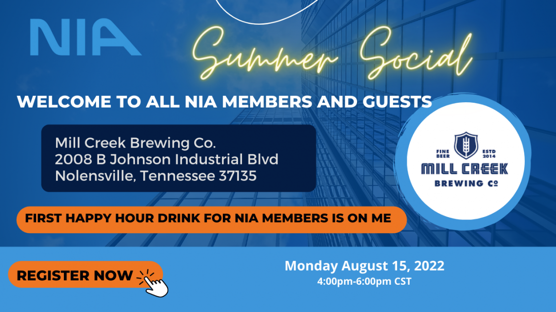 NIA Summer Social | Monday August 15th 4-6p CST | Mill Creek Brewing [optional]