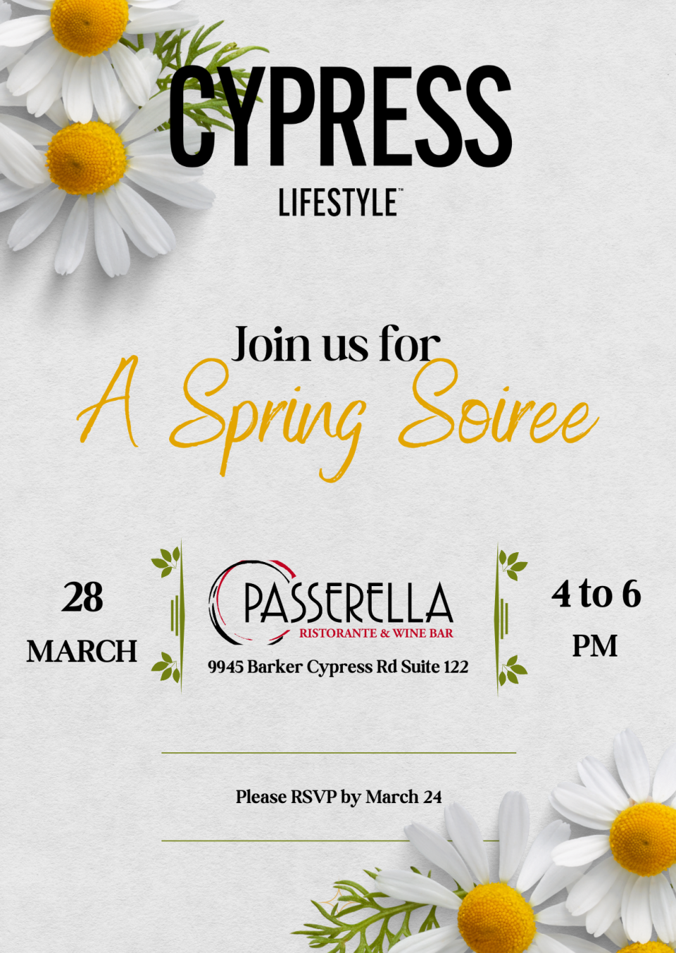 Hi Everyone! I tried to send this invitation to everyone in the group but in case I missed you...join us for a Spring networking event at Passerella on March 25! RSVP at https://bit.ly/42fzmHM by March 24.