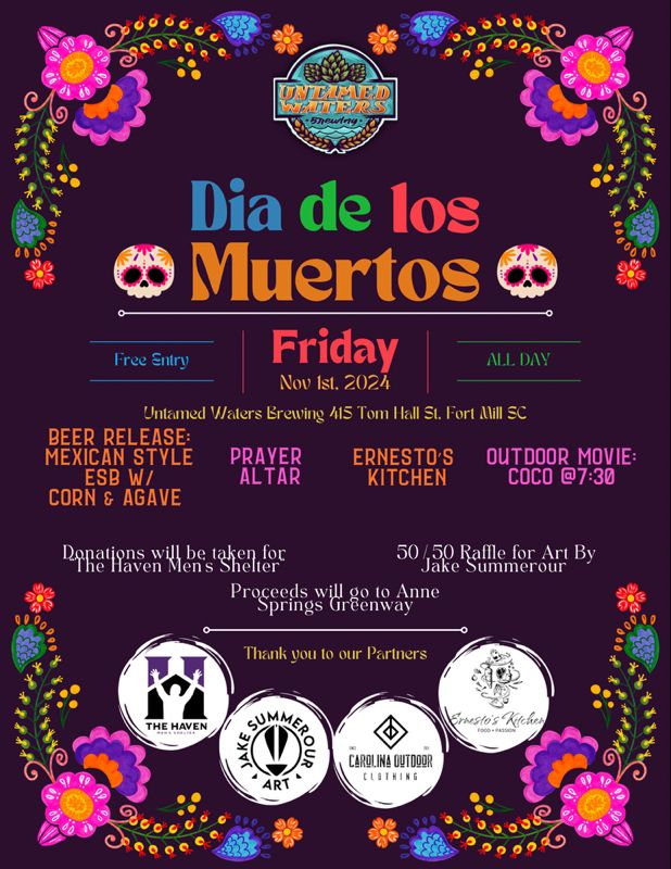 🌟 Exciting News for Network in Action Members! 🌟Join us this Friday at Untamed Waters in Fort Mill for a vibrant and unforgettable Día de los Muertos event in support of The Haven Men's Shelter. Enjoy delicious food, lively entertainment, and connect with fellow Network in Action members—all while making a meaningful impact.📅 **Date:** This Friday⏰ **Time:** 12-9PM📍 **Location:** Untamed Waters, Fort MillCome celebrate and support a great cause. Let's make a difference together! 💪💀🌺 #TheHavenMensShelter #NetworkInAction #DiaDeLosMuertos #CommunitySupportSee you there! 🎉🌟