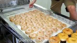 Glazing the do-nuts at Shipley Do-Nuts Sugar Land, Tx.